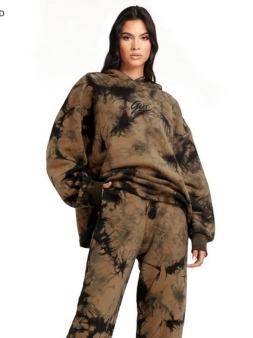 I.AM.GIA tatiana black brown tie dye pullover sweatshirt hoodie size s small